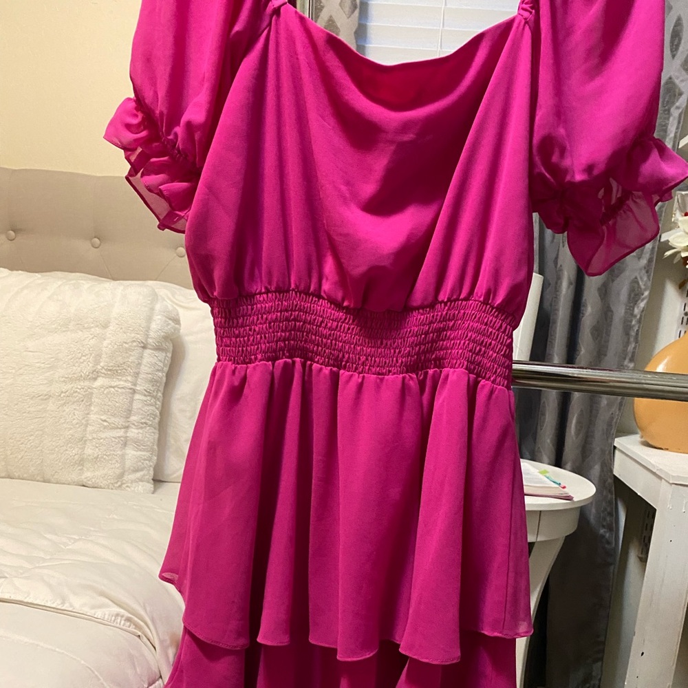 Pink flare dress